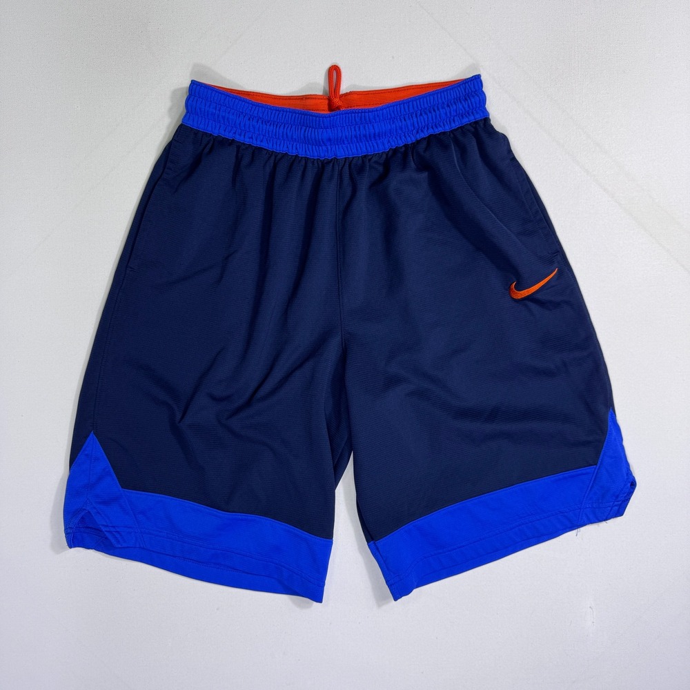 Nike Men's Large Dri-FIT Basketball Shorts Blue Orange AJ3914-451 Training Gym